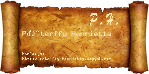 Péterffy Henrietta névjegykártya