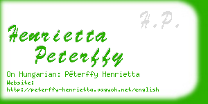 henrietta peterffy business card
